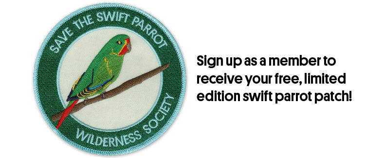 Save the Swift Parrot embroidered patch